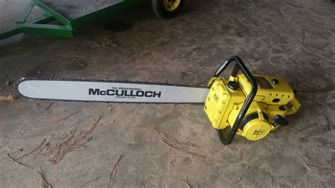 1960s Mcculloch Super 250 With Nos 32 Bar Chainsaw Mcculloch