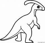 Parasaurolophus Coloring Pages Dinosaur Easy Simple Print sketch template