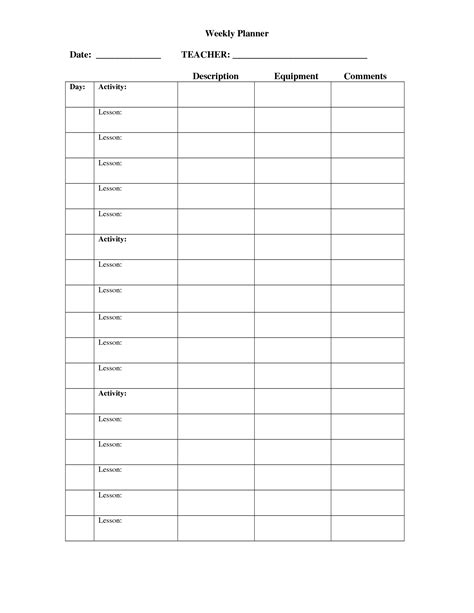 teacher activity sheets