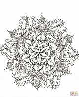 Coloring Mandala Pages Flower Printable sketch template