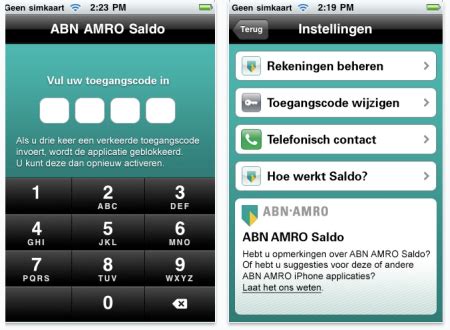 check je saldo met de iphone app van abn amro finno