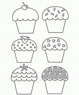 Cupcake Coloring Pages Template Cupcakes Muffin Printable Birthday Happy Cup Kids Cake Sheets Color Kleurplaat Embroidery B059 Drawing Sweet Print sketch template