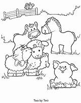 Coloring Farm Animal Pages Preschool Getdrawings sketch template
