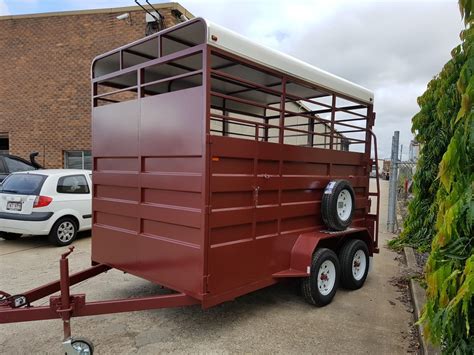custom cattle trailer  pbl trailers  horse floats