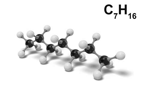 heptane molecule ch modeled model turbosquid