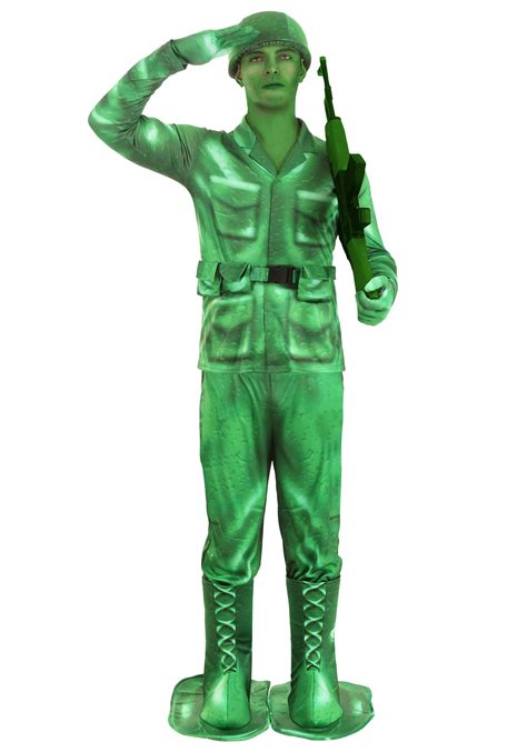 plastic green army man costume  adults