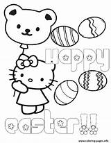 Kitty Easter Hello Coloring Pages Balloon Eggs Bear Printable Balloons Popular sketch template