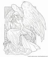 Coloring Angel Pages Angels Adult Adults Color Coloriage Wings Demon Drawing Demons Realistic Deviantart Fairies Colouring Fairy Ange Books Book sketch template