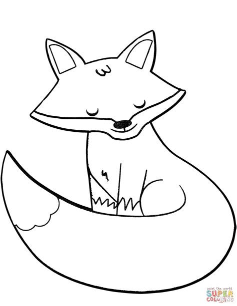 cartoon fox coloring page  printable coloring page coloring home
