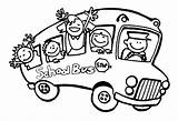 Coloring Pages Bus Kids School Driver Waving Hand Color Children Goodbye First Kindergarten Fun Disegni Back Clipart Printable Colouring Hello sketch template