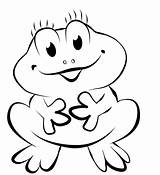 Frog Clipart Cute Cartoon Coloring Pages Library sketch template
