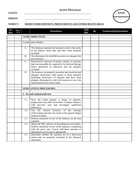accounting working papers templates