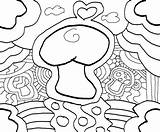 Coloring Pages Trippy Mushroom Weed Lineart Color Printable Psychedelic Drawings Stoner Abstract Deviantart Mushrooms Hippie Peace Template Hawaiidermatology Colors Printablee sketch template