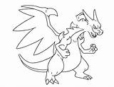 Coloring Charizard Pokemon Mega Pages Popular sketch template