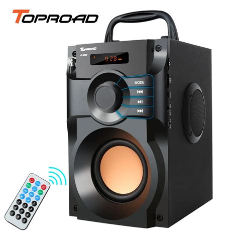 toproad wireless bluetooth speaker super bass subwoofer eq louderspeaker lcd display fm radio