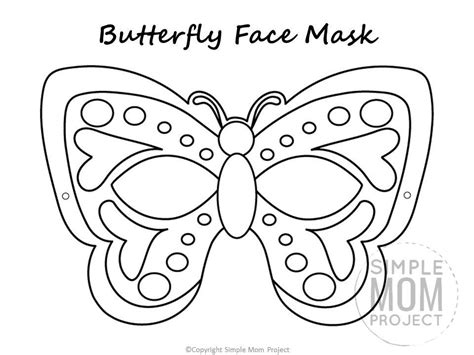 printable butterfly mask template coloring page butterfly mask