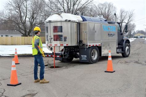 vactor launches ramjet truck mounted water jetter vehicle research work truck