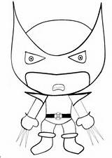 Wolverine Coloring Chibi Cartoon Printable Pages Avengers Marvel Kids Description sketch template