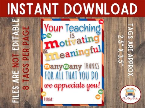 printable teacher gift tags mm teacher tags mm tags easy etsy