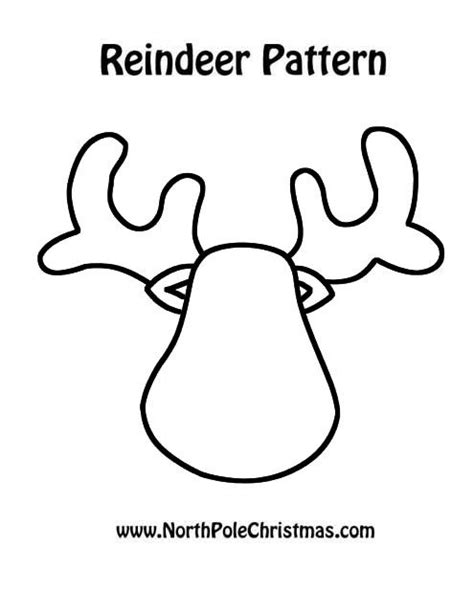 reindeer cut  template printable black white outline