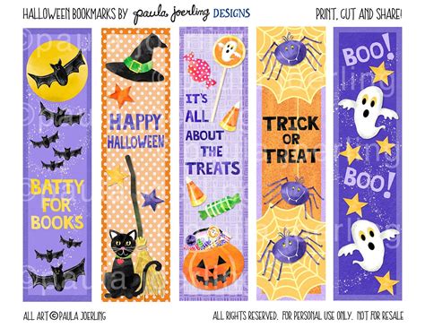 halloween printable bookmarks