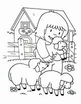 Farm Coloring Pages Kids Children Color Simple Printable Print Justcolor sketch template