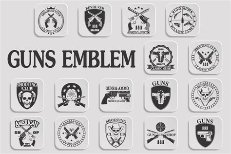 guns emblem custom designed graphics ~ creative market