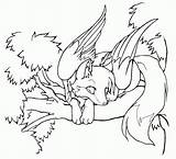 Coloring Pages Kitsune Wolf Winged Wings Cute Color Wolves Lineart Fox Cat Adult Anime Little Deviantart Books Drawings Getdrawings Printable sketch template
