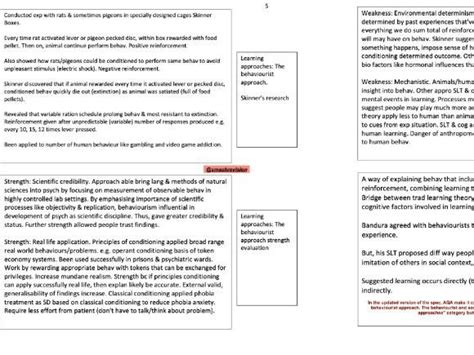 Aqa A Level Psychology Approaches Notes Teaching Resources