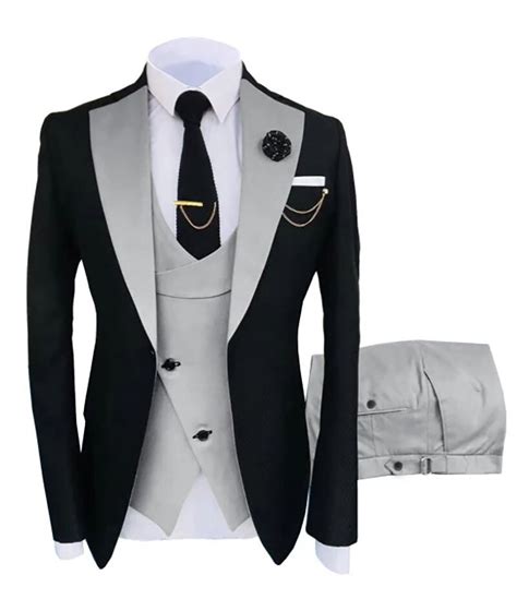 nieuwe kostuum slim fit mannen pakken slim fit pakken bruidegom zwarte voor formele suits jas
