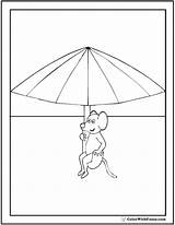 Mouse Coloring Pages Umbrella sketch template