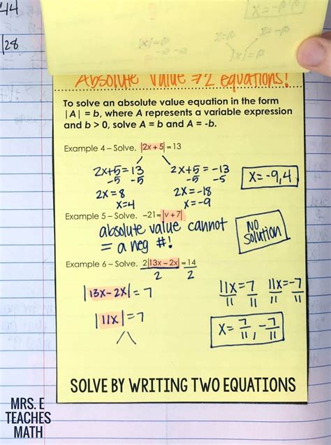 solving absolute  equations worksheet answers thekidsworksheet