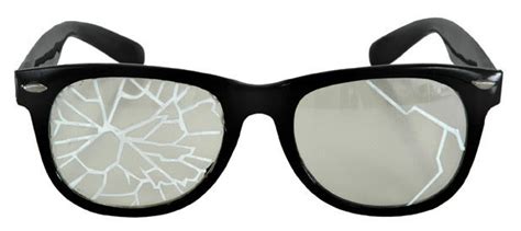 black frame broken cracked lenses costume glasses novelty gag retro