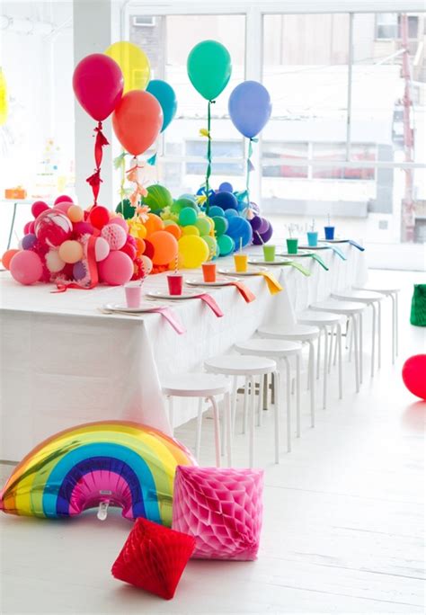 rainbow theme kids party ideas  lindi haws  love  day