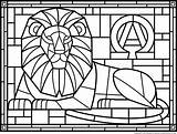 Stained Coloring Glass Pages Window Medieval Colouring Kids Printable Glasses Adults Easter Christmas Patterns Church Lion Windows Print Tiffany Template sketch template