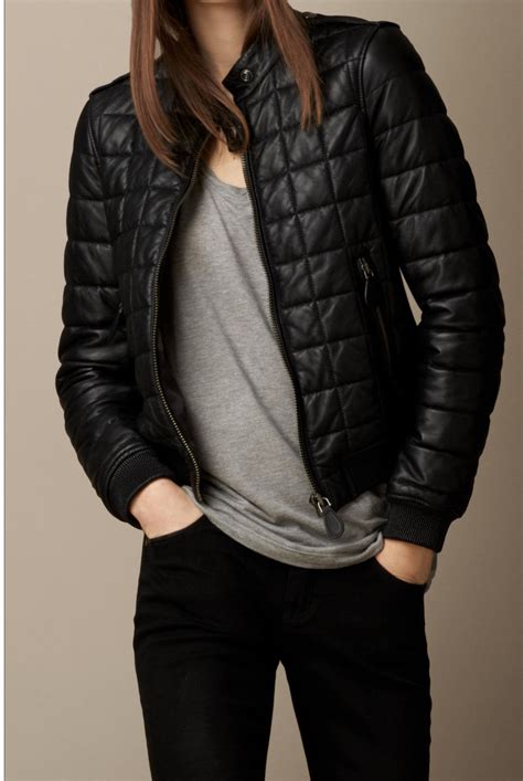 Handmade Women Quilted Leather Jacket Women Black Quilted