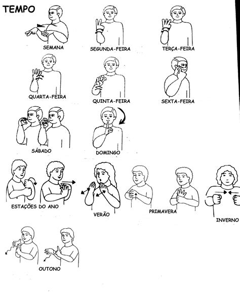 libras dias da semana  estacoes  ano rs libra dias sign language book learning languages
