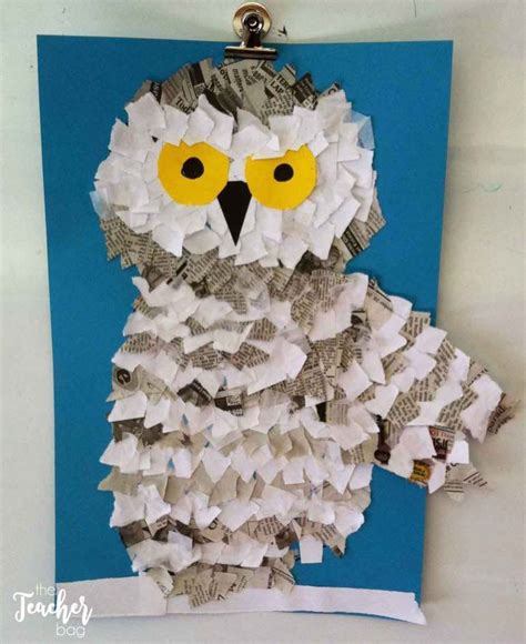 owl resources snowy owl craft owl crafts art  kids
