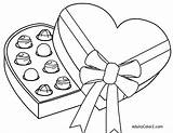 Coloring Valentine Pages Box Candy Heart Chocolates Write Message Could Short Name sketch template
