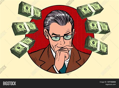 business man wads money pop art vector photo bigstock