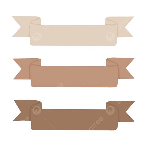 brown ribbon banner faixa pastel set ribbon banners faixa banner png