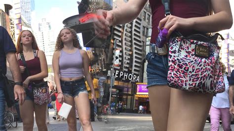 two teens short sexy in the street candid premium