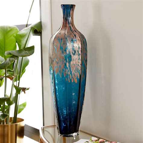 Daanis Tall Turquoise Floor Vases
