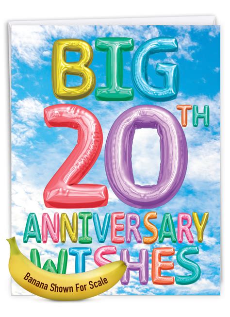 inflated messages 20 milestone anniversary large card