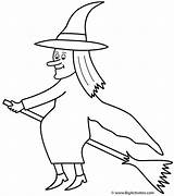 Coloring Witch Halloween Witches Pages Broom Colouring Printable Drawing Room Print Hat Broomstick Kids Flying Sheets Bigactivities Book Cat Spider sketch template