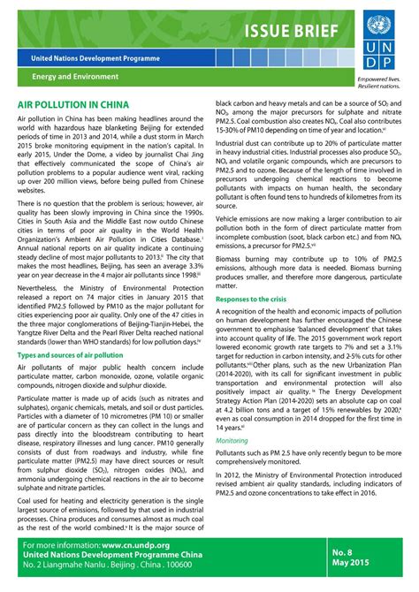 issue  air pollution  china  united nations development programme undp china issuu