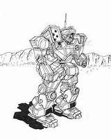 Mech Robots Mechwarrior Mecha sketch template