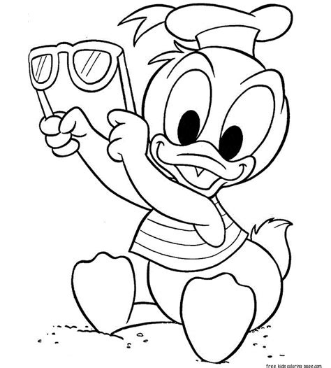 print  baby donald duck   beac coloring pages