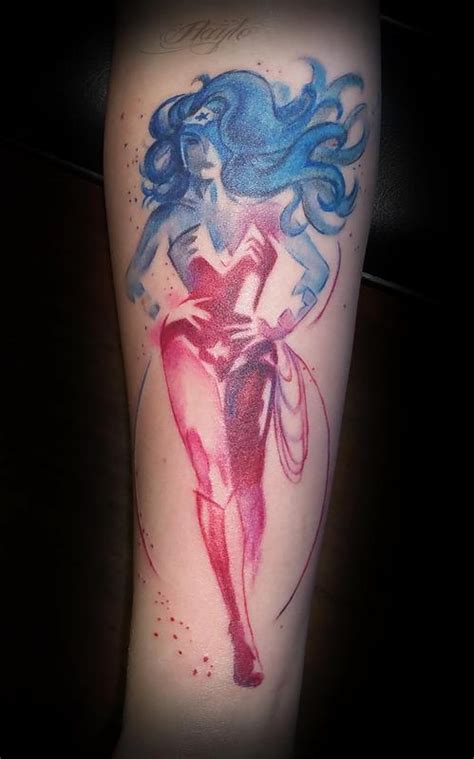 Watercolor Style Wonder Woman By Haylo Tattoos