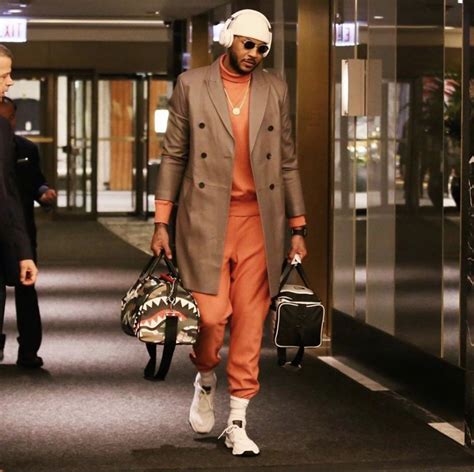 carmelo anthony pre game outfit gaming clothes streetwear outfit